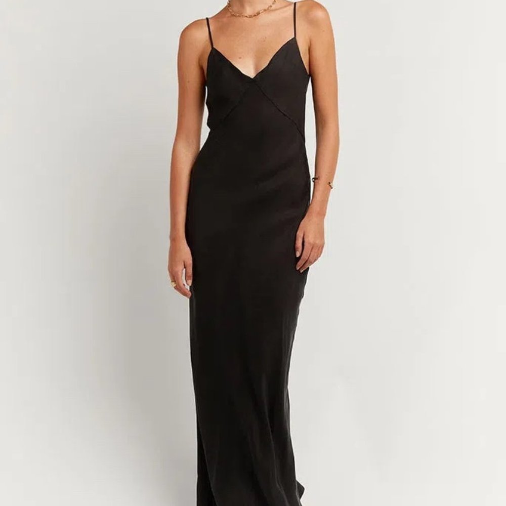 DISSH - Pelly Black Slip Midi Dress - Size US 4